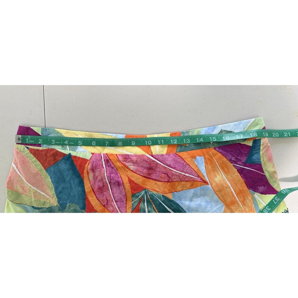Women's Boho Maxi Skirt Tiered Lace Trim Colorful Botanical‎ Artsy Whimsical XL - Picture 8 of 9